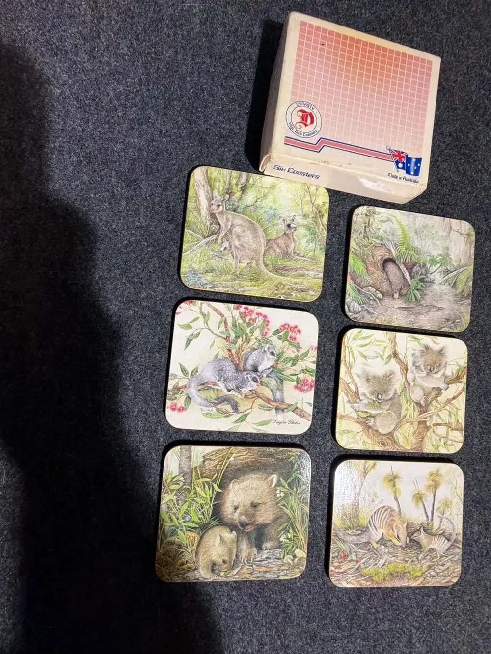 Set of 6 Vintage Dynasty Australia Wildlife Coasters